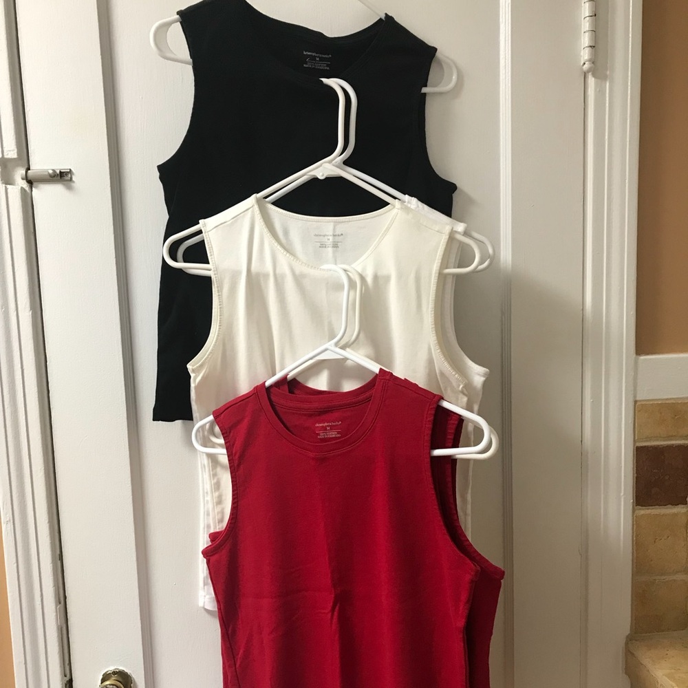 Lot of 5 Christopher & Banks sleeveless tank shirts size medium